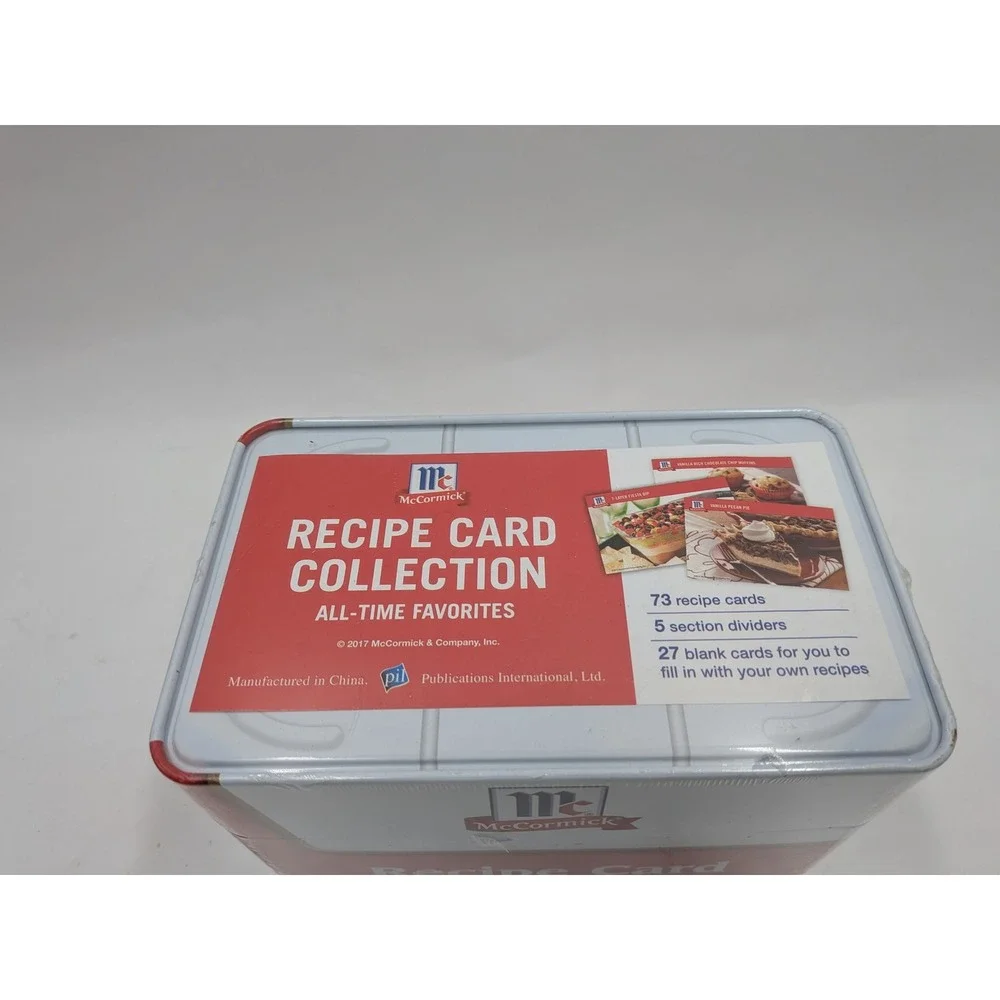 McCormick Recipe Card Collection All-Time Favorites Tin Sealed 73 Cards 2017